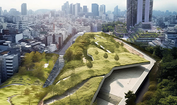 Green Plateau of Irish Embassy Roof