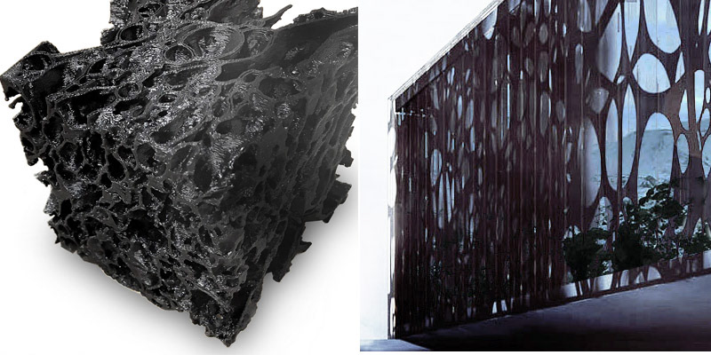 black lava pumice structure and natural formation