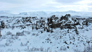 Black lava fields