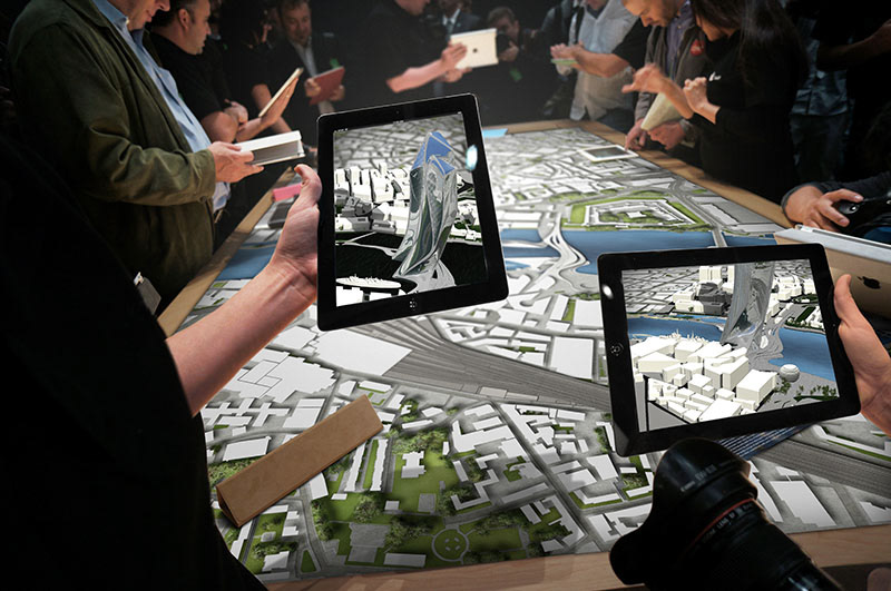 Augmented Reality application showcasing London masterplan with Thames Towers of London