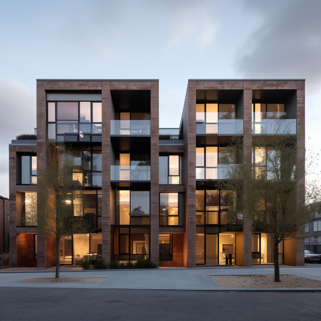 Modern apartment building