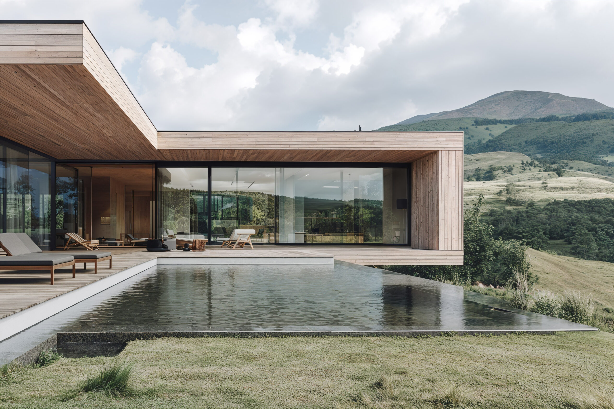 modern villa with the pool