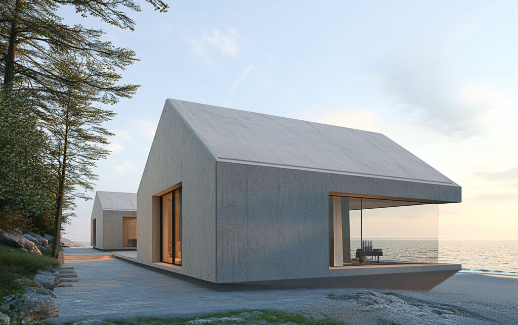 Modern summer house by the sea